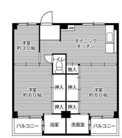 ビレッジハウス宮の前5号棟の物件間取画像